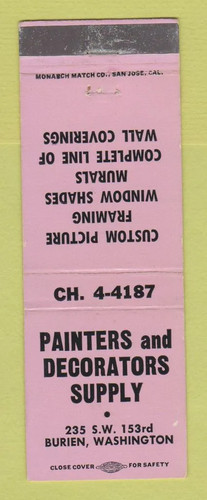 Matchbook cover painters and - cover,