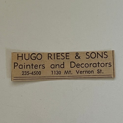 Hugo riese sons painters - &,